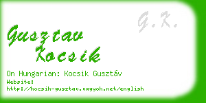 gusztav kocsik business card